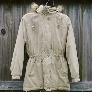 Outbrook Faux Fur Fitted Drawstring Puffer Coat M